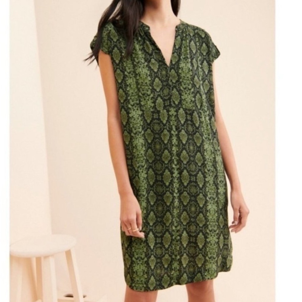Anthropologie Rachel Snakeskin Printed Shift Dress Tunic